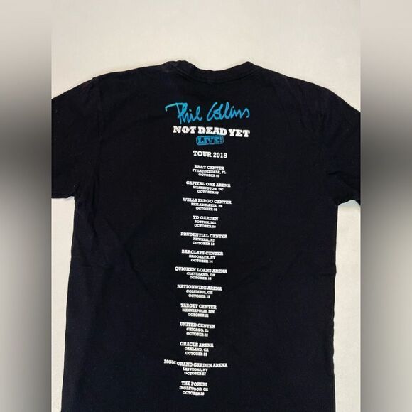 Phil Collins Not Dead Yet Live Tour 2018 Graphic T-shirt Men Small Black Music - Picture 4 of 6